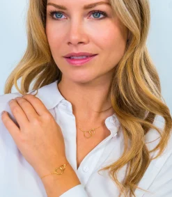 ZINZI Gold 14 karaat gouden armband open rondjes in elkaar ZGA115