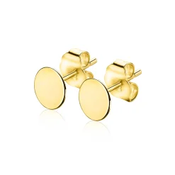ZINZI Gold 14 karaat gouden oorknoppen glad rond 6mm ZGO215