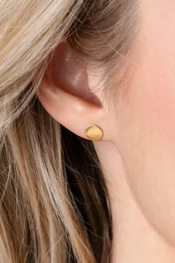 ZINZI Gold 14 karaat gouden oorknoppen glad rond 6mm ZGO215