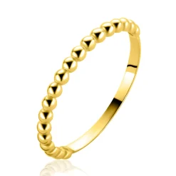 ZINZI Gold 14 karaat gouden ring (2mm breed) met gladde bolletjes ZGR555