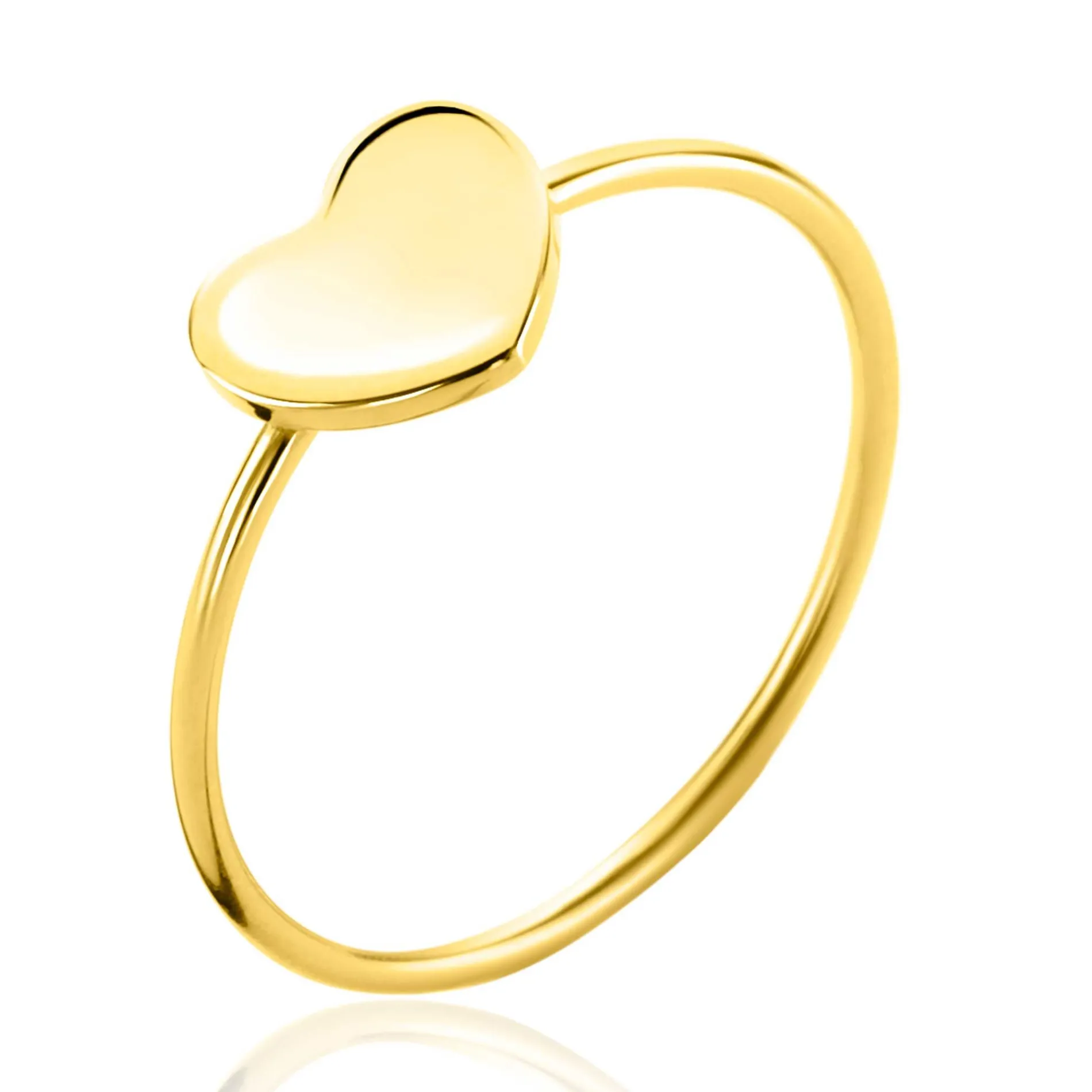 ZINZI Gold 14 karaat gouden ring met glanzend hartje ZGR486