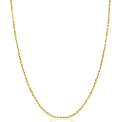 ZINZI Gold 14 karaat gouden massieve ketting met bewerkte gedraaide staafjes en fijne jasseron schakels 2mm breed 41-43cm ZGC500