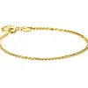 ZINZI Gold 14 karaat gouden massieve gourmet armband met valkenoog schakels 2mm breed 17-19cm ZGA498