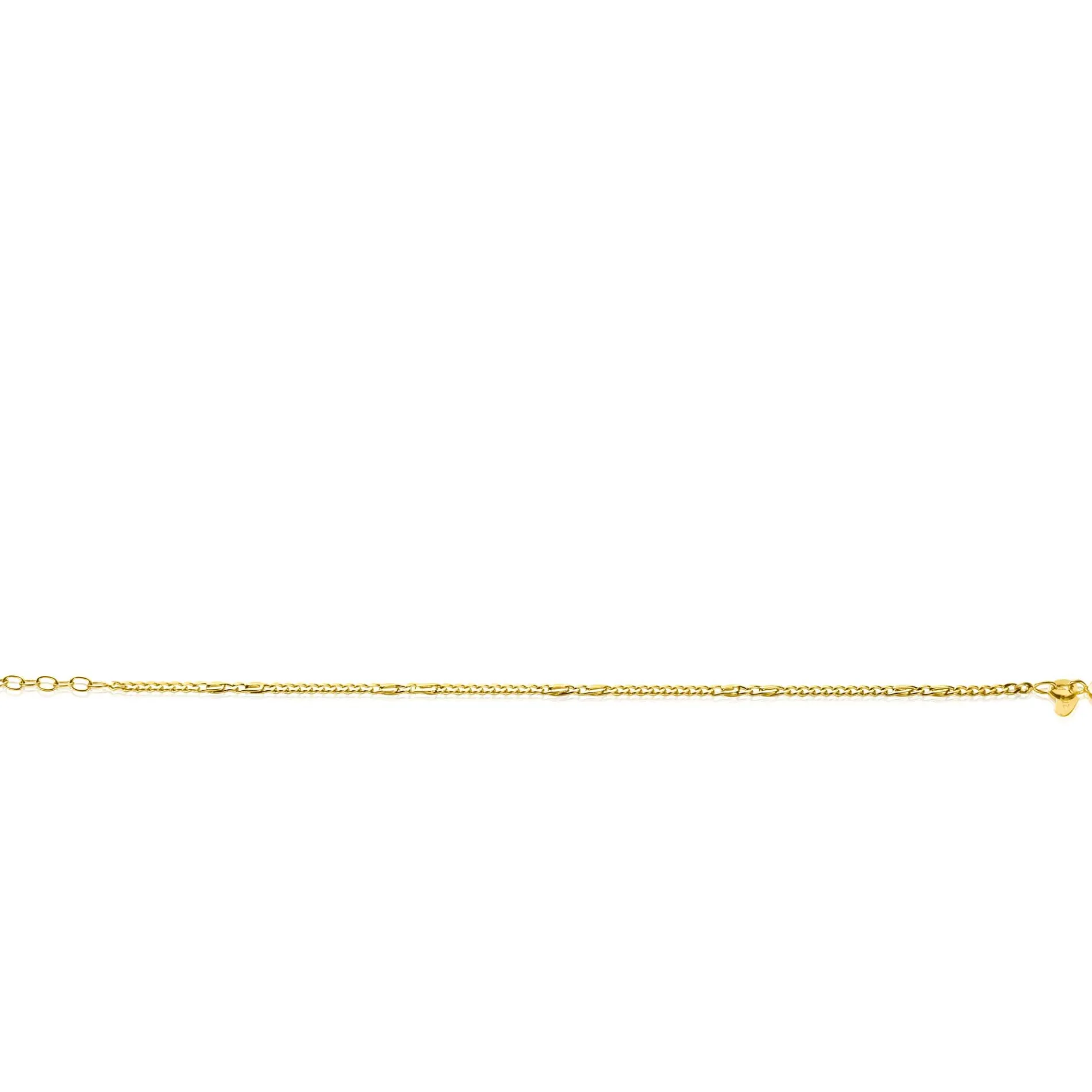 ZINZI Gold 14 karaat gouden massieve gourmet armband met valkenoog schakels 2mm breed 17-19cm ZGA498
