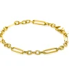 ZINZI Gold 14 karaat gouden armband met trendy paperclip-schakel en ovale schakels van 4mm breed. lengte 19cm ZGA473