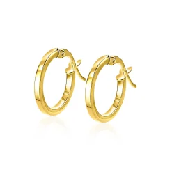 ZINZI Gold 14 karaat gouden oorringen vierkante buis 13 x 1,5mm ZGO257