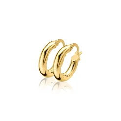 ZINZI Gold 14 karaat gouden oorringen ronde buis 13 x 3mm ZGO129