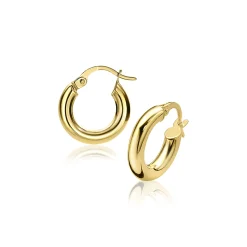 ZINZI Gold 14 karaat gouden oorringen ronde buis 13 x 3mm ZGO129