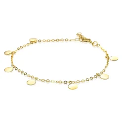 ZINZI Gold 14 karaat gouden armband ronde plaatjes ZGA167