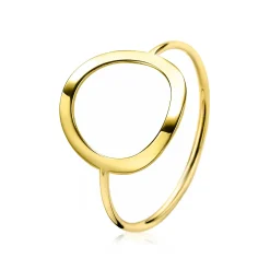 ZINZI Gold 14 karaat gouden ring open rond ZGR173