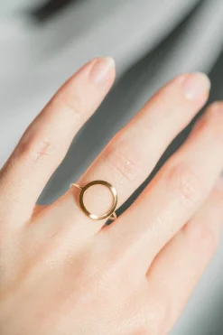 ZINZI Gold 14 karaat gouden ring open rond ZGR173