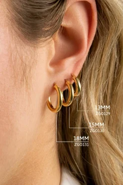 ZINZI Gold 14 karaat gouden oorringen ronde buis 15 x 3mm ZGO130