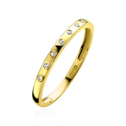ZINZI Gold 14 karaat gouden aanschuifring wit ZGR149
