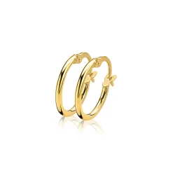 ZINZI Gold 14 karaat gouden oorringen ronde buis 13,5 x 1,5mm ZGO126