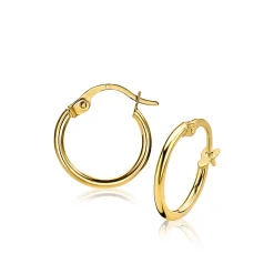 ZINZI Gold 14 karaat gouden oorringen ronde buis 13,5 x 1,5mm ZGO126