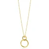 ZINZI Gold 14 krt gouden anker ketting 42-45cm met trendy hanger (26mm) met verbonden open ronde vormen ZGC446