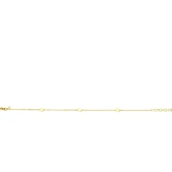 ZINZI Gold 14 krt gouden armband met subtiele jasseron schakels en drie ronde gladde plaatjes 5mm breed 18-20cm ZGA444