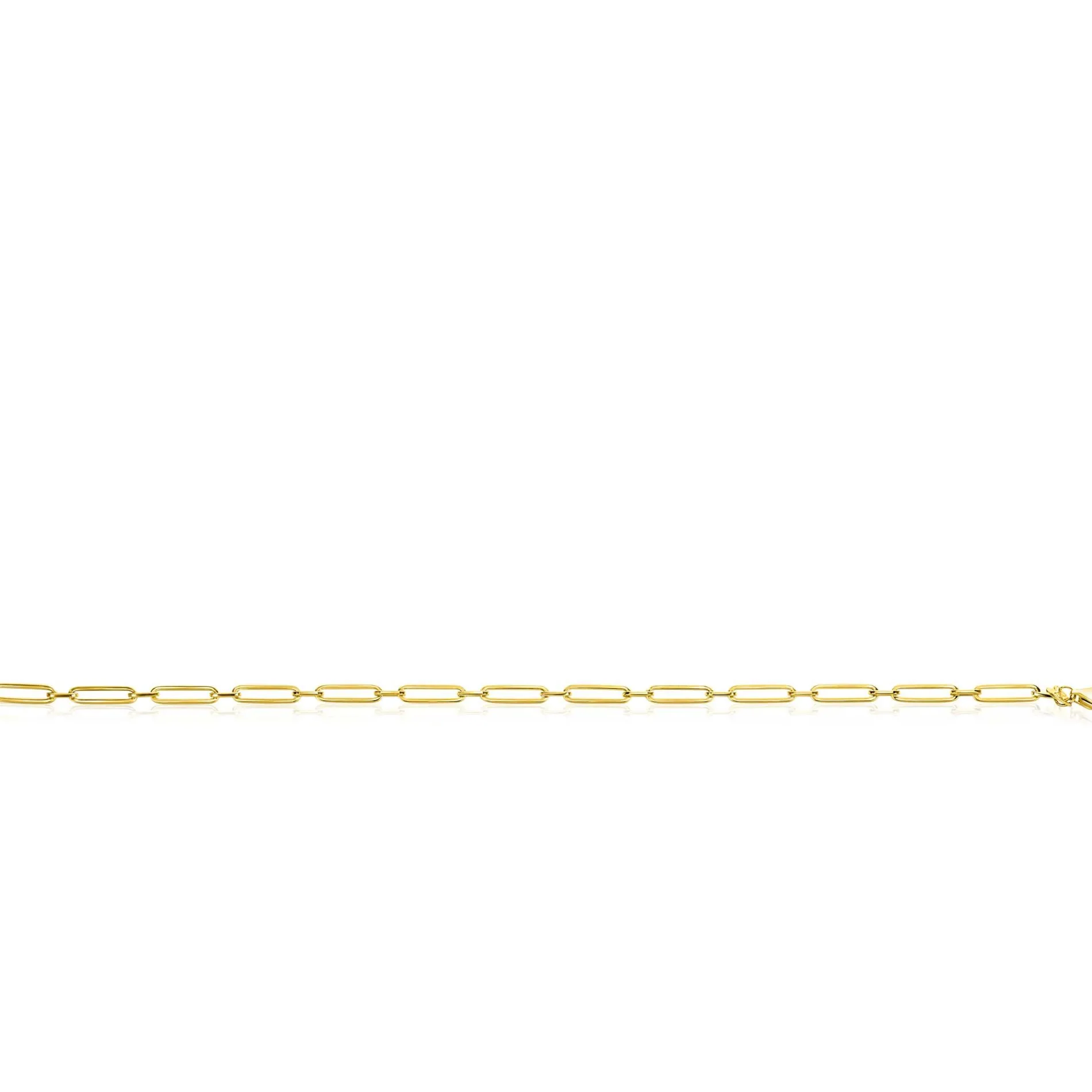 ZINZI Gold 14 krt gouden armband met trendy paperclip/closed for ever schakels met tussenoog 3mm breed, lengte 19cm ZGA470