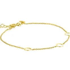 ZINZI Gold 14 krt gouden armband met subtiele jasseron schakels en drie open rondjes 6,5mm breed 18-20cm ZGA445