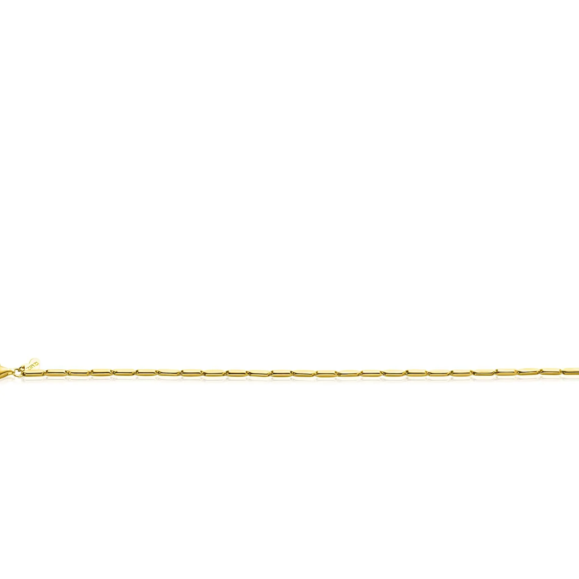 ZINZI Gold 14 krt gouden armband met stoere rechthoekige staafjes (2mm breed) met vierkante buis 18cm ZGA452