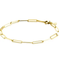 ZINZI Gold 14 krt gouden armband met trendy paperclip/closed for ever schakels 3mm breed, lengte 19cm ZGA386