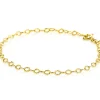 ZINZI Gold 14 krt gouden armband met bewerkte ovale schakels 3mm breed 19cm ZGA538