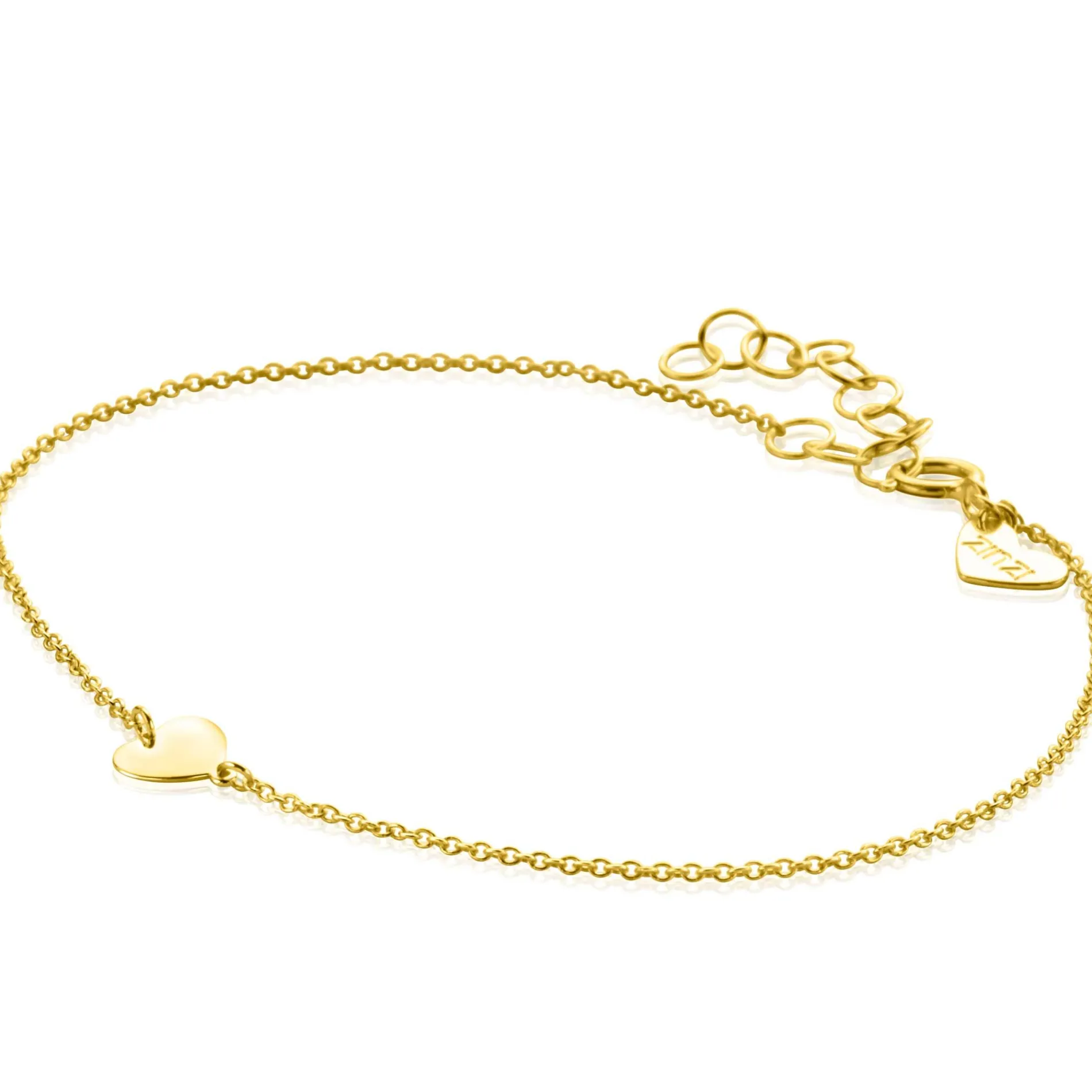 ZINZI Gold 14 krt gouden armband 16-19cm met hart hanger 6mm ZGA312