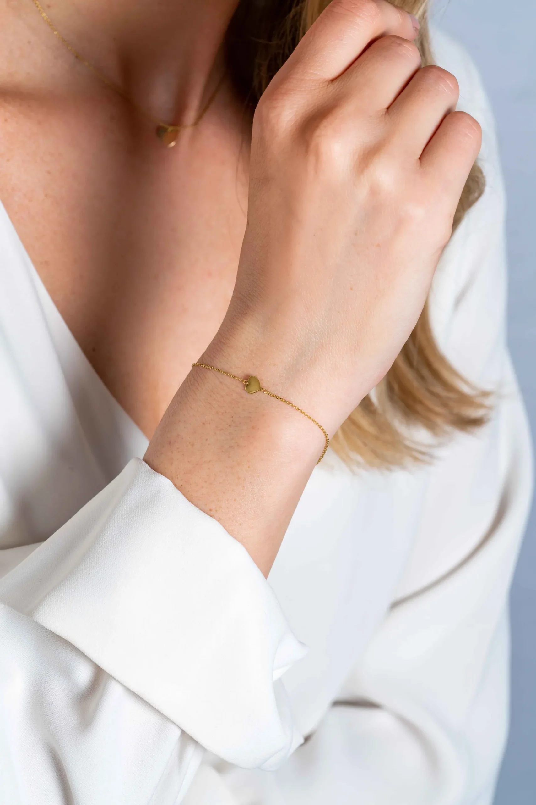 ZINZI Gold 14 krt gouden armband 16-19cm met hart hanger 6mm ZGA312