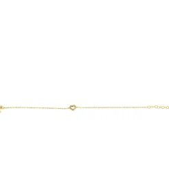 ZINZI Gold 14 krt gouden armband met sierlijk open hartje (7mm), bezet met witte zirconia's 16,5-19,5cm ZGA450