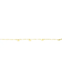 ZINZI Gold 14 krt gouden armband met trendy paperclip schakels 1,8mm breed met drie gladde harten, lengte 19cm ZGA342