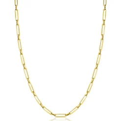 ZINZI Gold 14 krt gouden closed for ever schakelketting met tussenoog (3mm breed) 45cm ZGC470