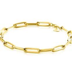 ZINZI Gold 14 krt gouden closed for ever schakelarmband 4,5mm breed 18,5cm ZGA453