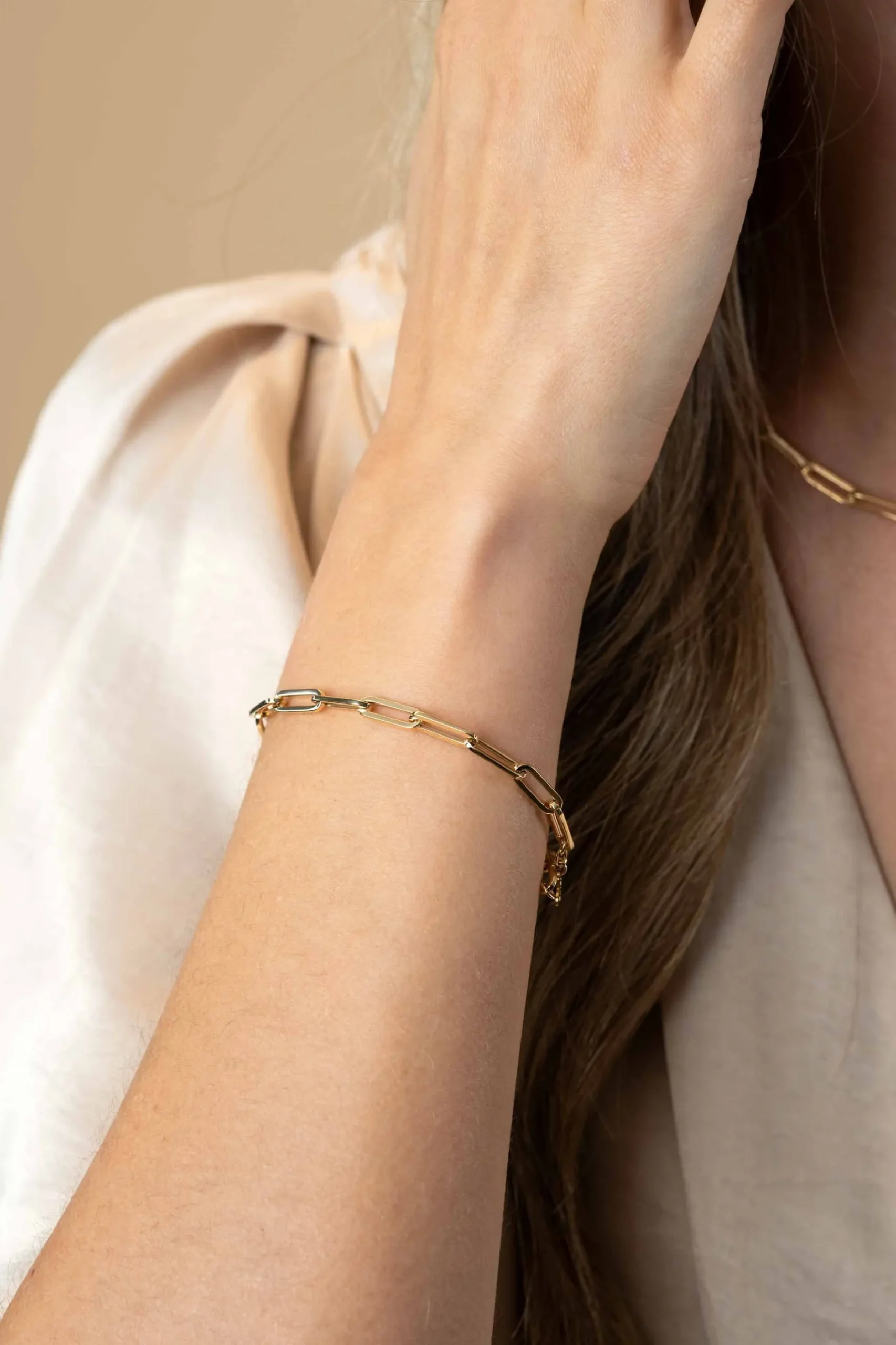 ZINZI Gold 14 krt gouden closed for ever schakelarmband 4,5mm breed 18,5cm ZGA453