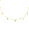 ZINZI Gold 14 krt gouden collier 45cm met trendy paperclip schakels 1,8mm breed en vijf gladde harten 9mm ZGC342