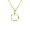 ZINZI Gold 14 krt gouden hanger 18mm met open ronde vorm en trendy staafje als hangoog ZGH404 (zonder collier)