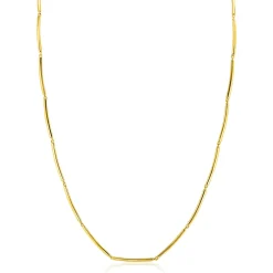 ZINZI Gold 14 krt gouden ketting met langwerpige glanzende staafjes 1,6mm breed 40-43cm ZGC461