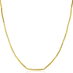 ZINZI Gold 14 krt gouden ketting met langwerpige glanzende staafjes 1,6mm breed 40-43cm ZGC461