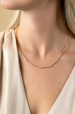 ZINZI Gold 14 krt gouden ketting met langwerpige glanzende staafjes 1,6mm breed 40-43cm ZGC461