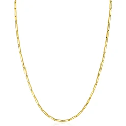 ZINZI Gold 14 krt gouden ketting met stoere rechthoekige staafjes (2mm breed) met vierkante buis 43cm ZGC452