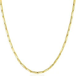 ZINZI Gold 14 krt gouden ketting met stoere rechthoekige staafjes (2mm breed) met vierkante buis 43cm ZGC452