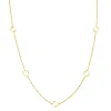 ZINZI Gold 14 krt gouden ketting met subtiele jasseron schakels en zeven open rondjes 6,5mm breed 42-45cm ZGC445