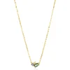 ZINZI Gold 14 krt gouden ketting 45cm, in het midden bezet met fijne groene, blauwe en champagne zirconia's ZGC379