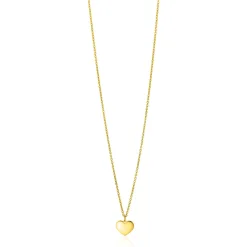 ZINZI Gold 14 krt gouden ketting 43cm met hart hanger 8mm ZGC312