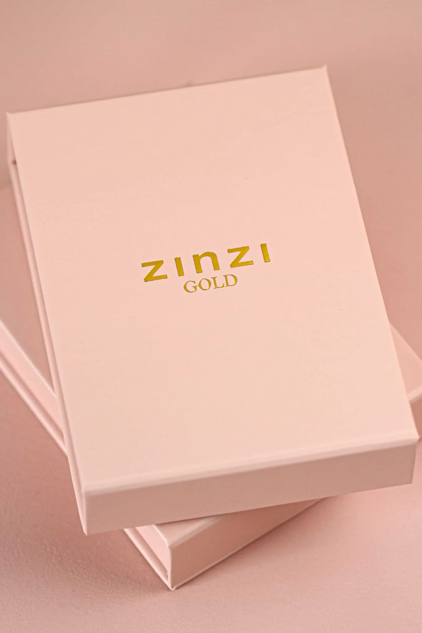 ZINZI Gold 14 krt gouden ketting 42cm met multi-look hanger, bezet met witte zirconia's ZGC382