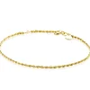 ZINZI Gold 14 krt gouden koord armband 1,6mm breed, lengte 17-19cm ZGA398