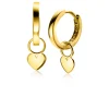 ZINZI Gold 14 krt gouden oorbedels glad hart 5,5mm ZGCH389 (zonder oorringen)