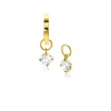ZINZI Gold 14 krt gouden oorbedels bezet met witte zirconia 6mm in chatonzetting ZGCH423 (zonder oorringen)
