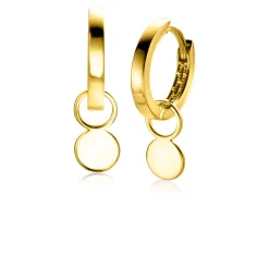 ZINZI Gold 14 krt gouden oorbedels glad rond 5,5mm ZGCH388 (zonder oorringen)
