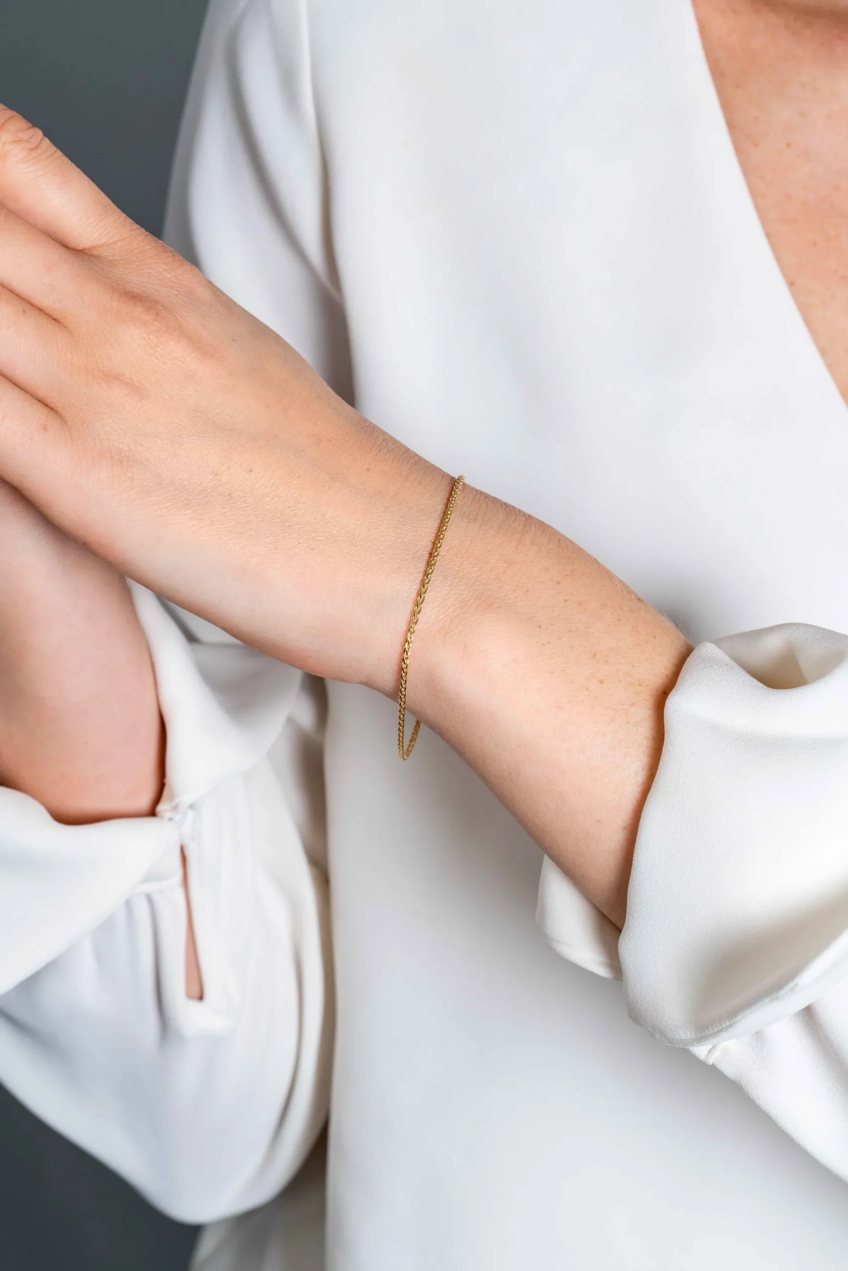 ZINZI Gold 14 krt gouden palmier armband 1,5mm breed, lengte 18,5cm ZGA307