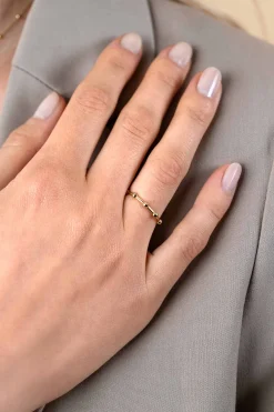 ZINZI Gold 14 krt gouden ring met afwisselend bolletjes 2,4mm breed ZGR484